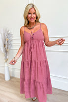 Sandra Striped Front Tie Midi Dress - Be You Boutique