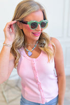 Accessory Concierge Playa Square Styled Sunglasses with black frames and tinted lenses on a white background