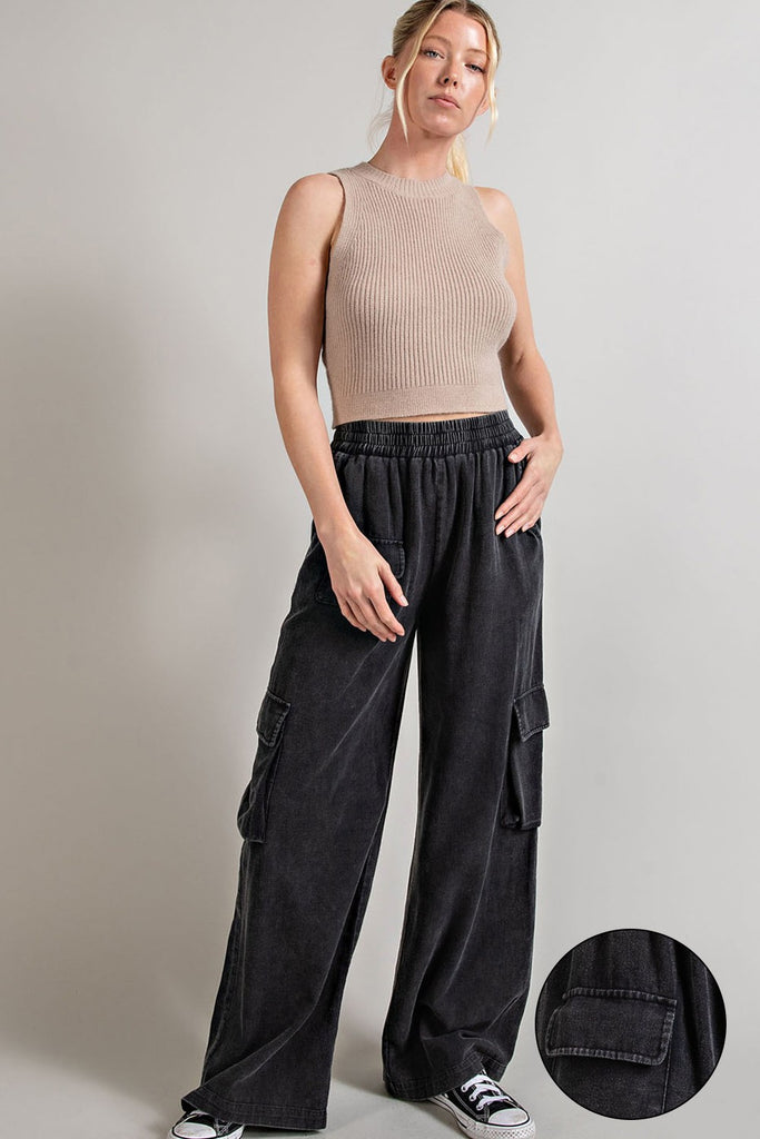 Roman Mineral Washed Cargo Pants - Be You Boutique