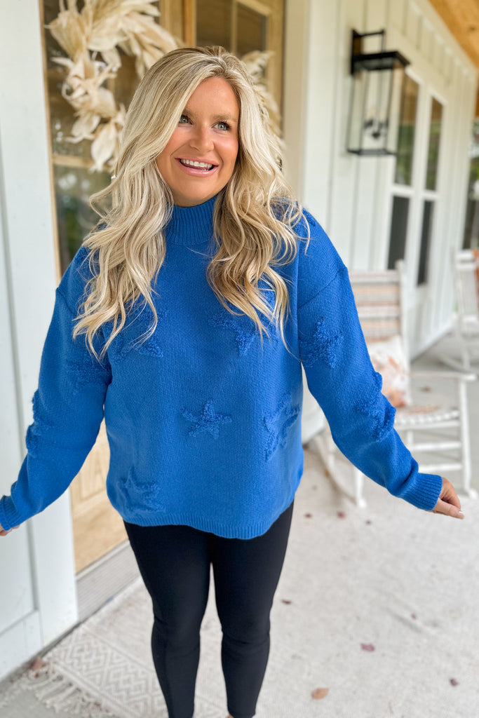 Damian High Neck Sweater with Star Detail - Be You Boutique
