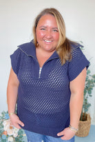 Sheila Collared Drop Shoulder Sweater Top - Be You Boutique