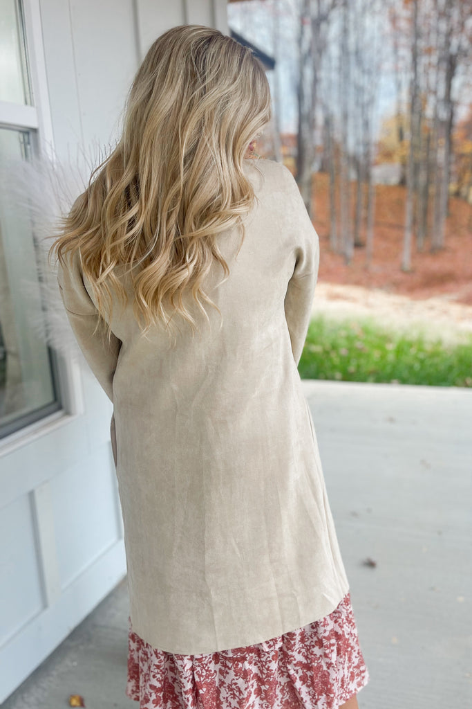 Gia Long Sleeve Suede Coat Jacket - Be You Boutique