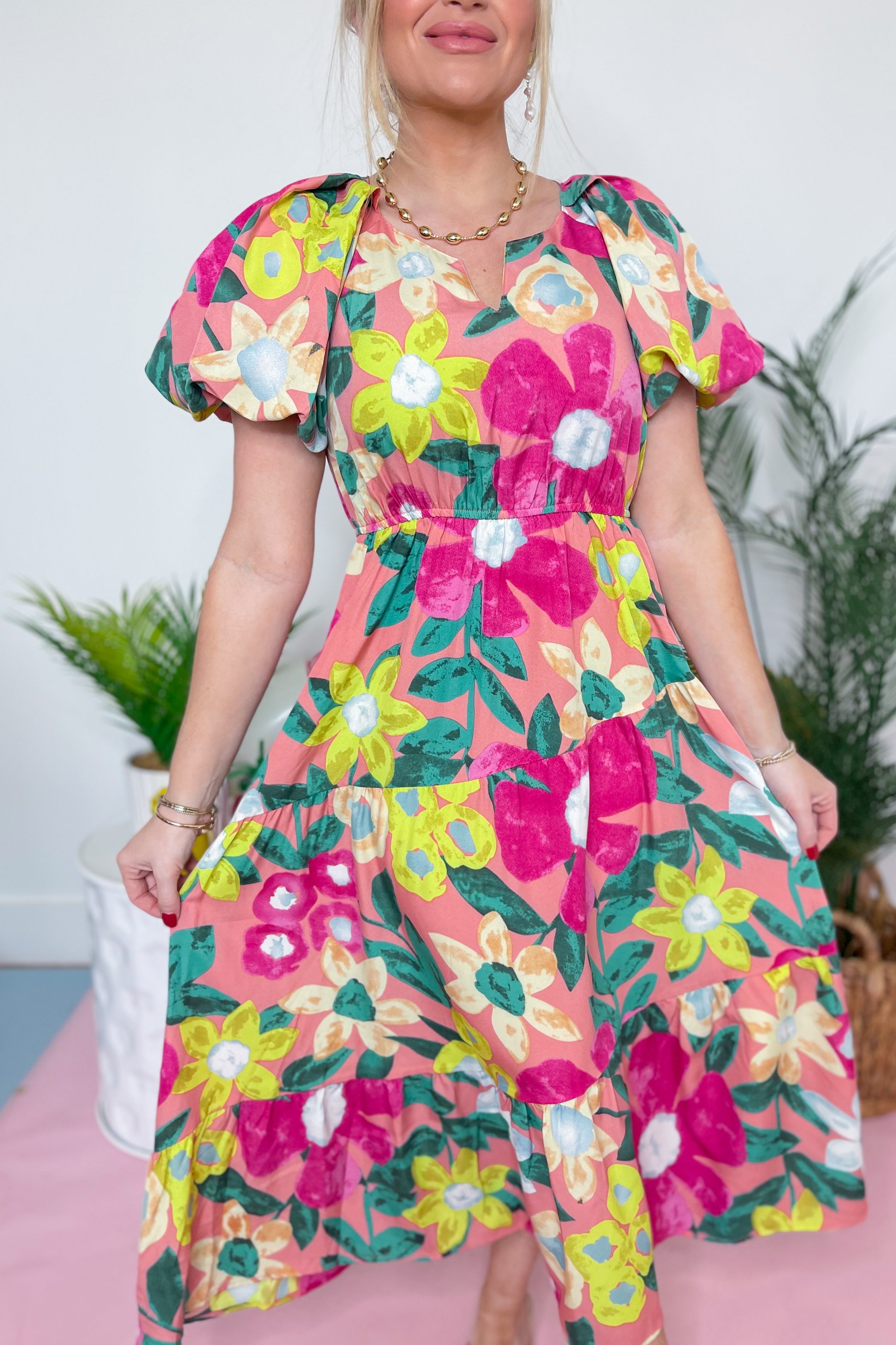 Candace Floral Print Midi Dress - Be You Boutique