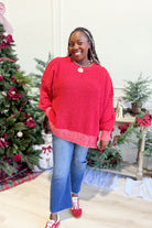 PEACH LOVE Saylor two-toned oversized fall sweater in contrasting colors with a relaxed fit