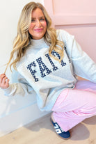 Faith Polka Dot Mock Embroidered Sweatshirt - Be You Boutique