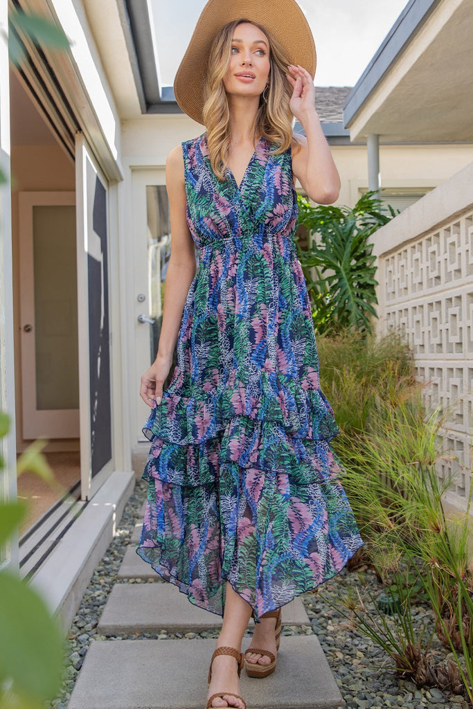 Bryan Smocked Ruffle Sleeveless Maxi Dress - Be You Boutique