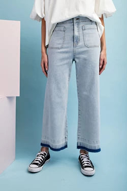 SPRING2024 Blake Mineral Washed Denim Cropped Pant Bottoms - Be You Boutique