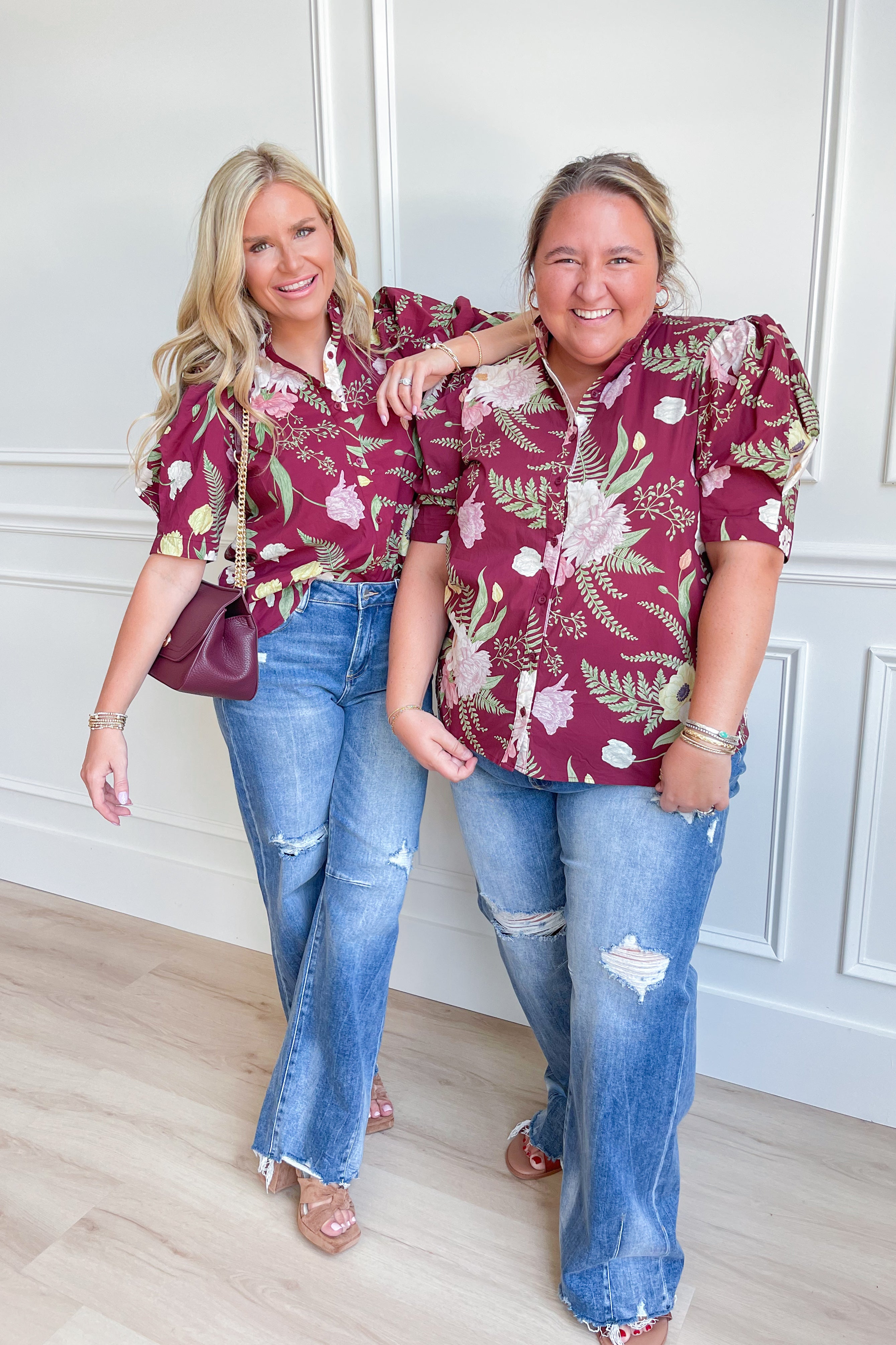 Sandra Floral Puff Sleeve Top - Be You Boutique