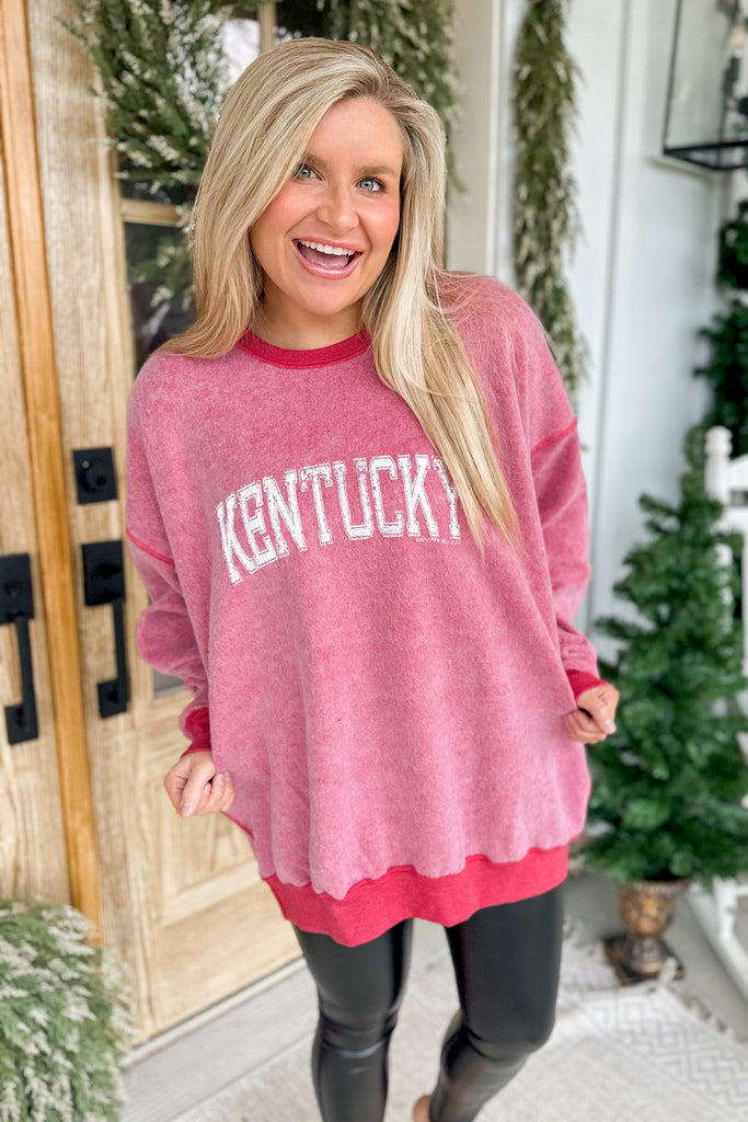 Kentucky Inside Out Black Long Sleeve Sweatshirt Top RED - Be You Boutique