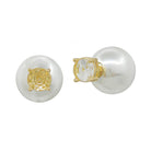Gold Crystal and Pearl Front Back Earring - Be You Boutique