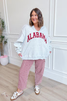 Reversible Alabama Game Day sweatshirt by BUCKET LIST featuring split neck design and graphic print, perfect for sports fans.