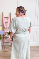 Sia Puff Sleeve Pleated Detailed Midi Dress - Be You Boutique