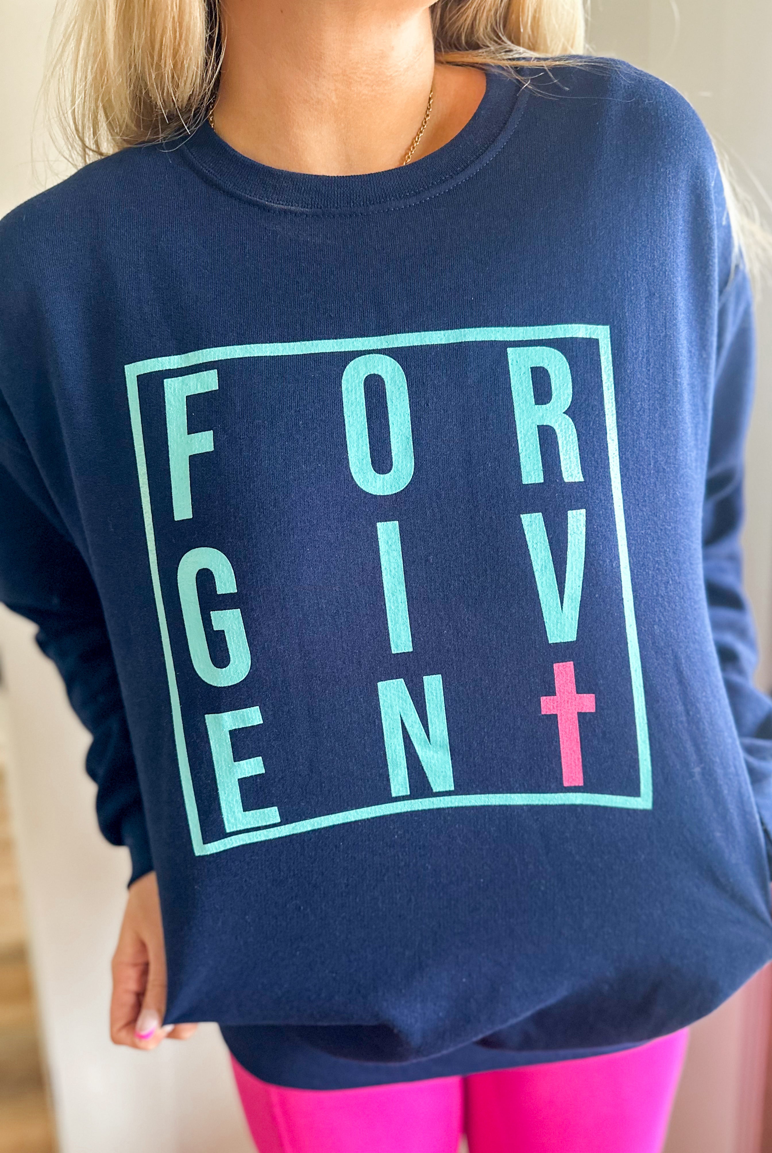 FORGIVEN Long Sleeve Lightweight Graphic Sweatshirt - Be You Boutique