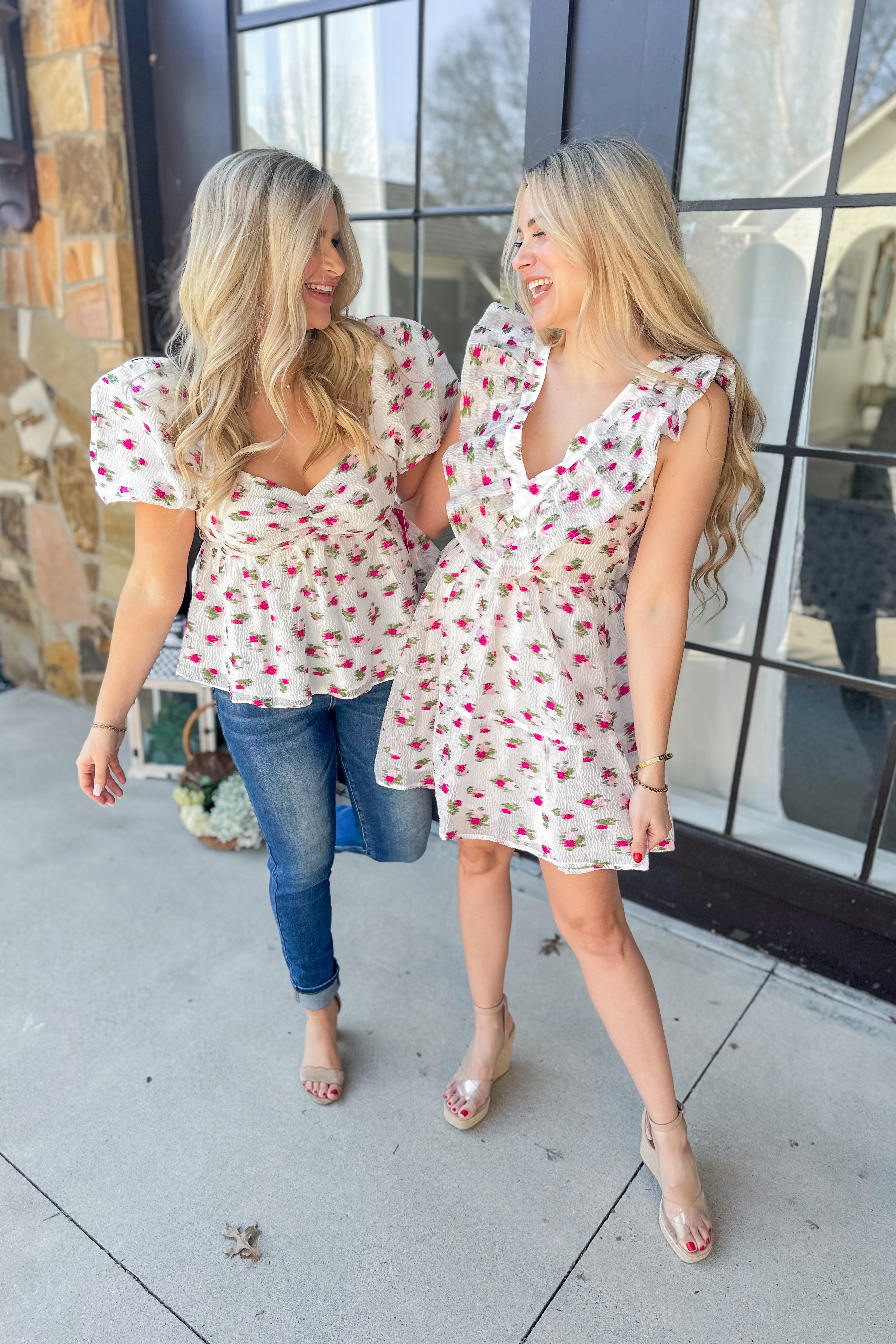 BuddyLove Calla Lily Madsison Ruffle Sleeve Short Dress - Be You Boutique