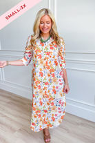Lisa Multi Floral Button Down Dress - Be You Boutique