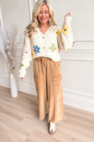 Holly Embroidered Floral Knitted Cardigan - Be You Boutique