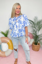 Gracie Tie Front Peplum Top - Be You Boutique