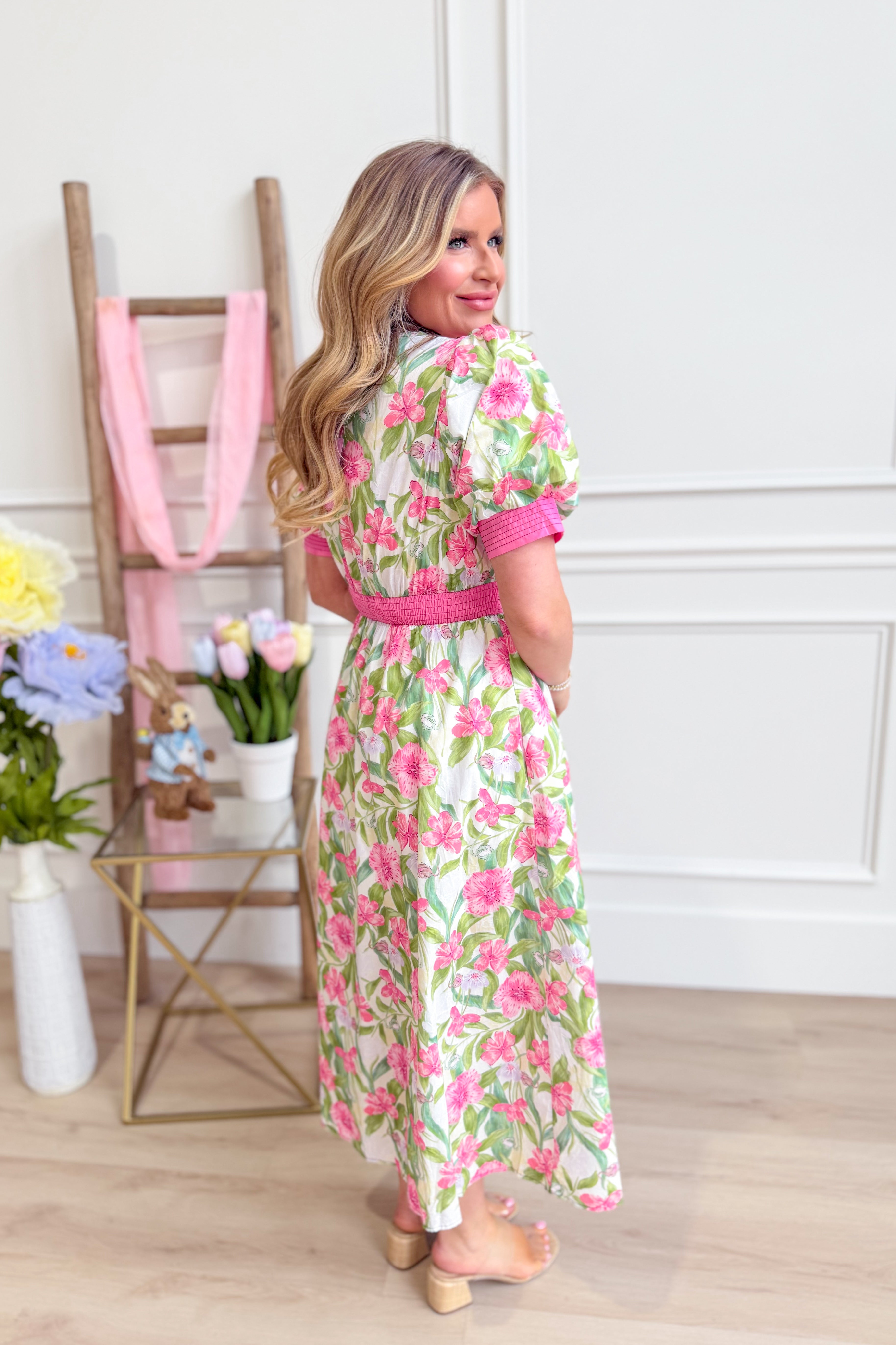 Molly Floral Printed Midi Dress - Be You Boutique