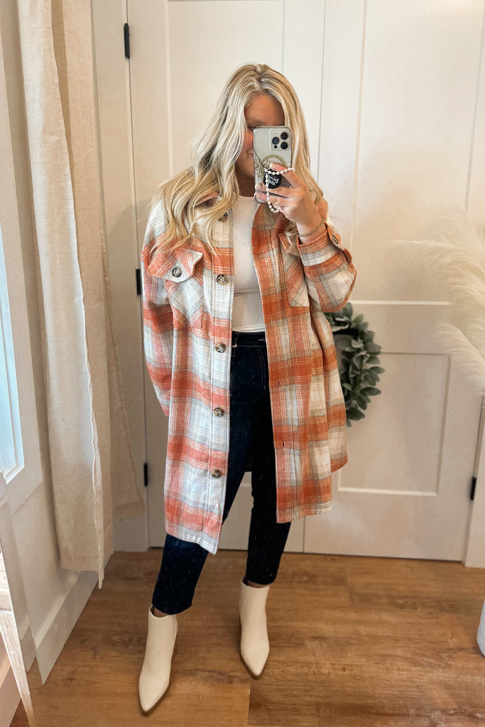 Martha Long Plaid Shacket - Be You Boutique