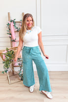 Bradley Mineral Washed Terry Knit Wide Leg Pants - Be You Boutique