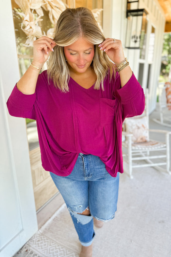 Sawyer Oversized 3 Quarter Sleeve Fun Poncho Knit Top - Be You Boutique