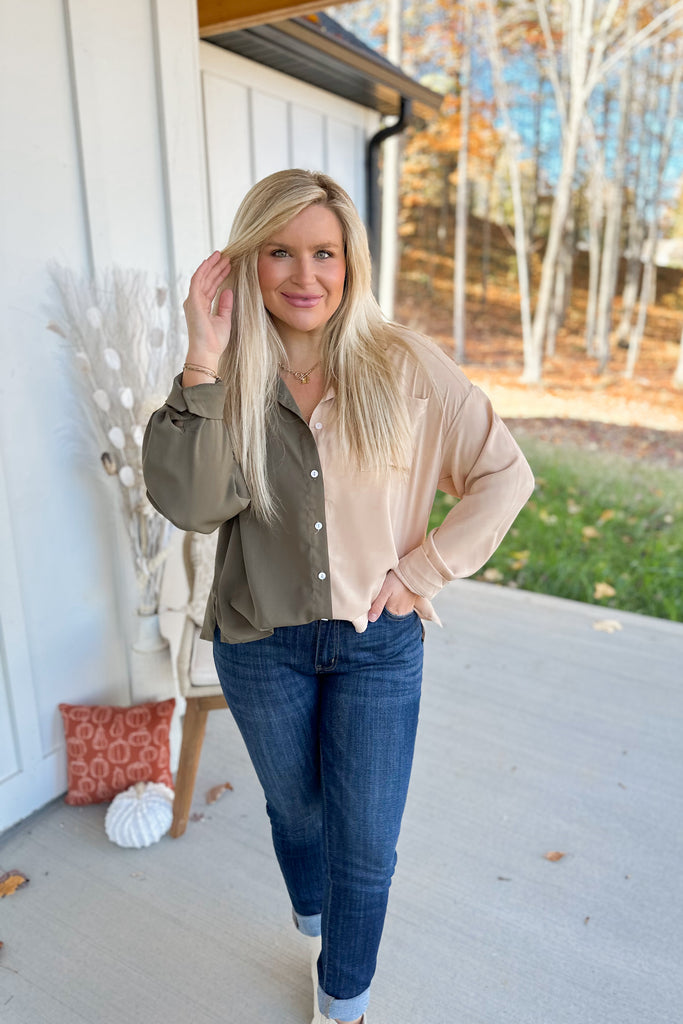 Cheyenne Easy Button Down Long Sleeve Blouse Top - Be You Boutique