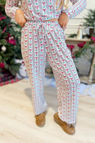 Mary Square Annie Peppermint Twist pajama set featuring 156 pants with festive peppermint patterns and comfortable sleepwear fit.