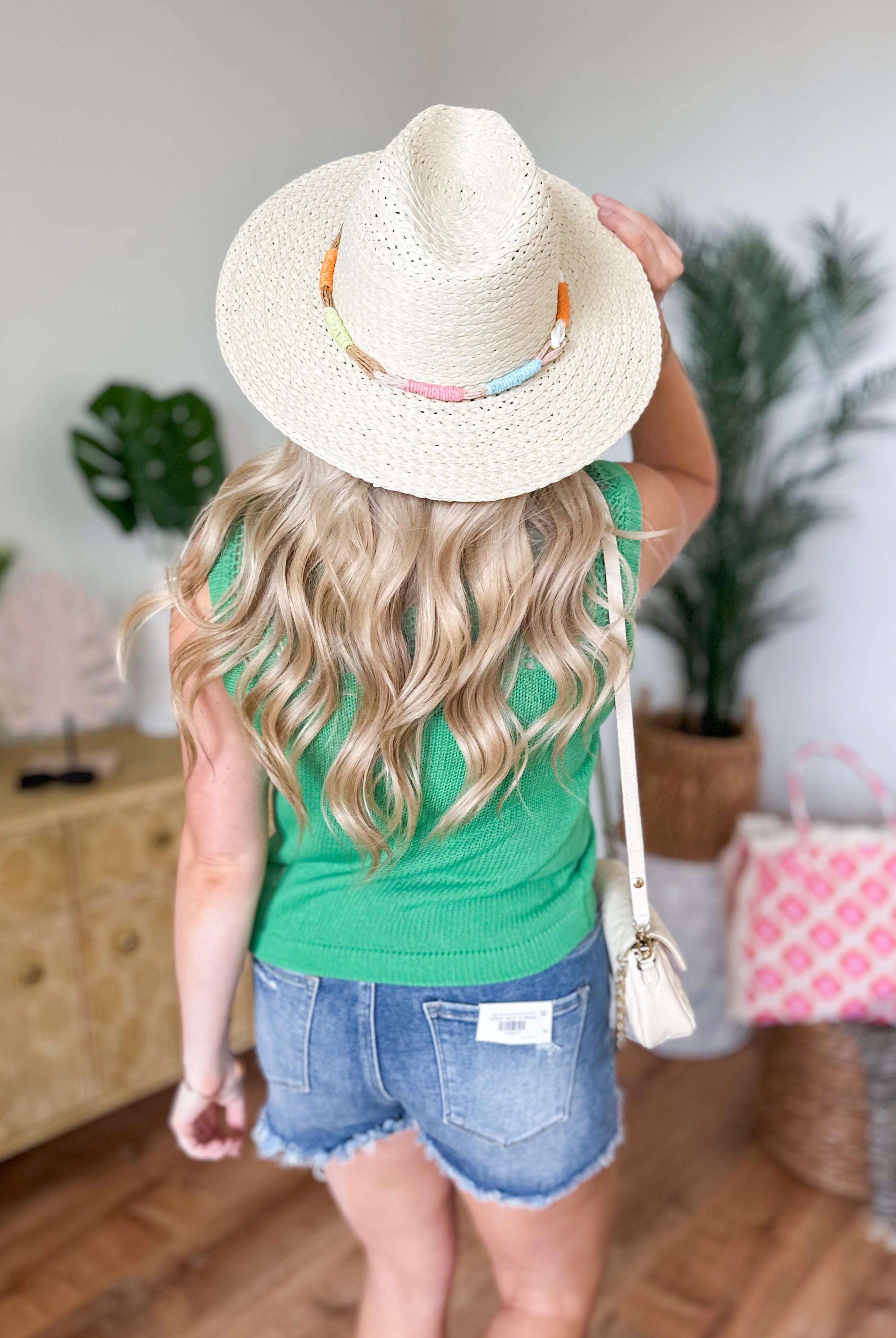 Sally Multi Color Straw Band Hat - Be You Boutique