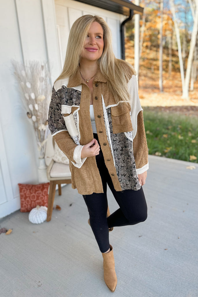 Milo Ribbed Relaxed Fit Long Sleeve Button Down Shirt Jacket - Be You Boutique