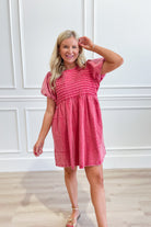 Shea Short Sleeve Pintuck Twill Dress - Be You Boutique