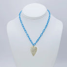 Treasure Jewels Crystal Heart Blue Link Necklace - Be You Boutique
