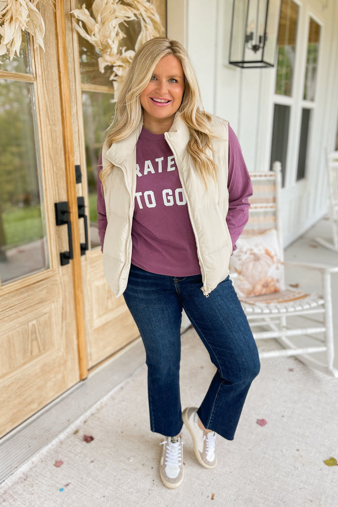 Grateful To God Berry Long Sleeve Comfort Color Graphic Tee - Be You Boutique