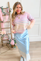 Sophie Multi Striped Round Neck Sweater - Be You Boutique