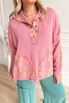 Rachel Mineral Wash Snap Button Pullover - Be You Boutique