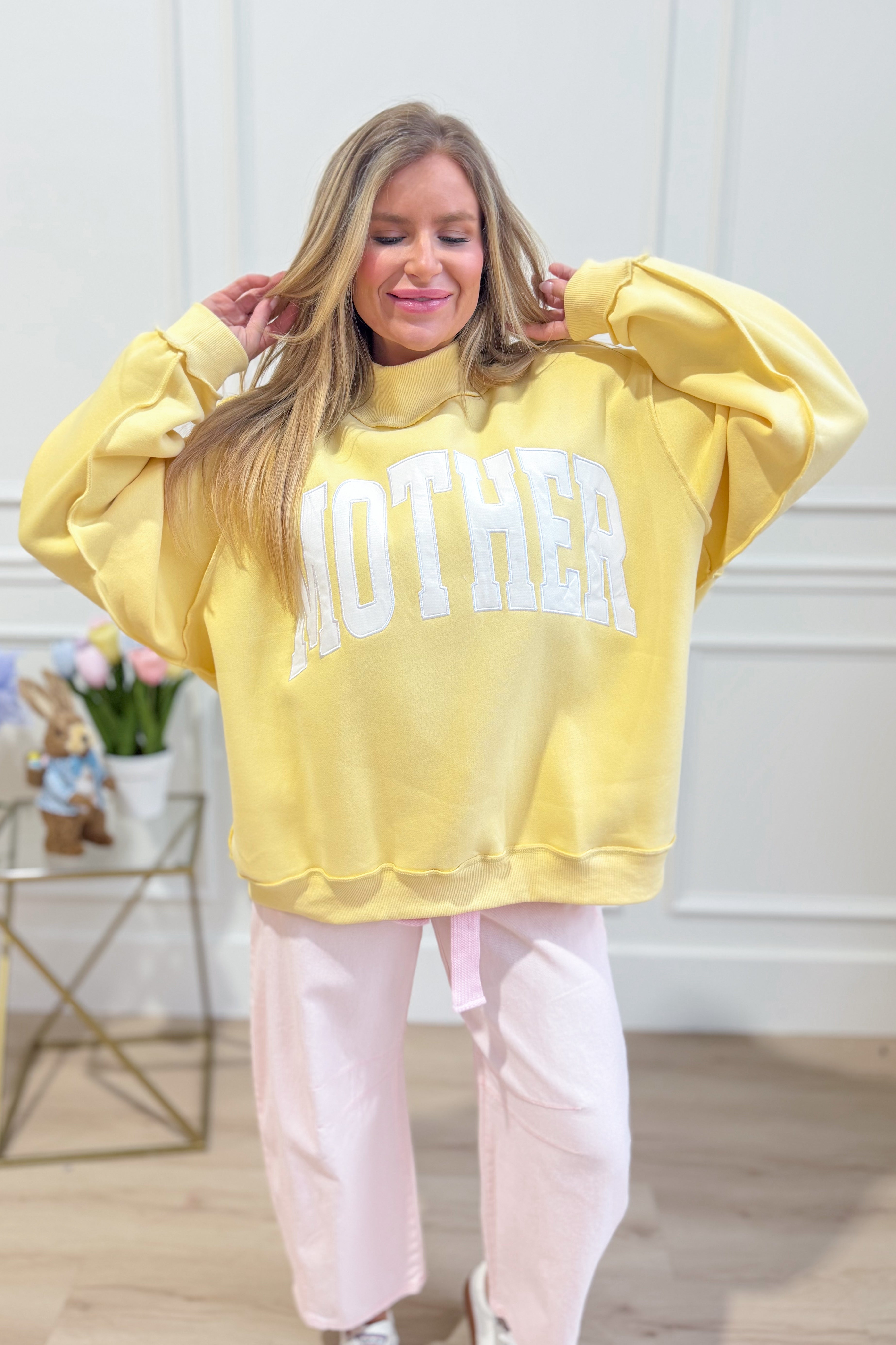 Mother Mock Neck Embroidered Sweatshirt - Be You Boutique
