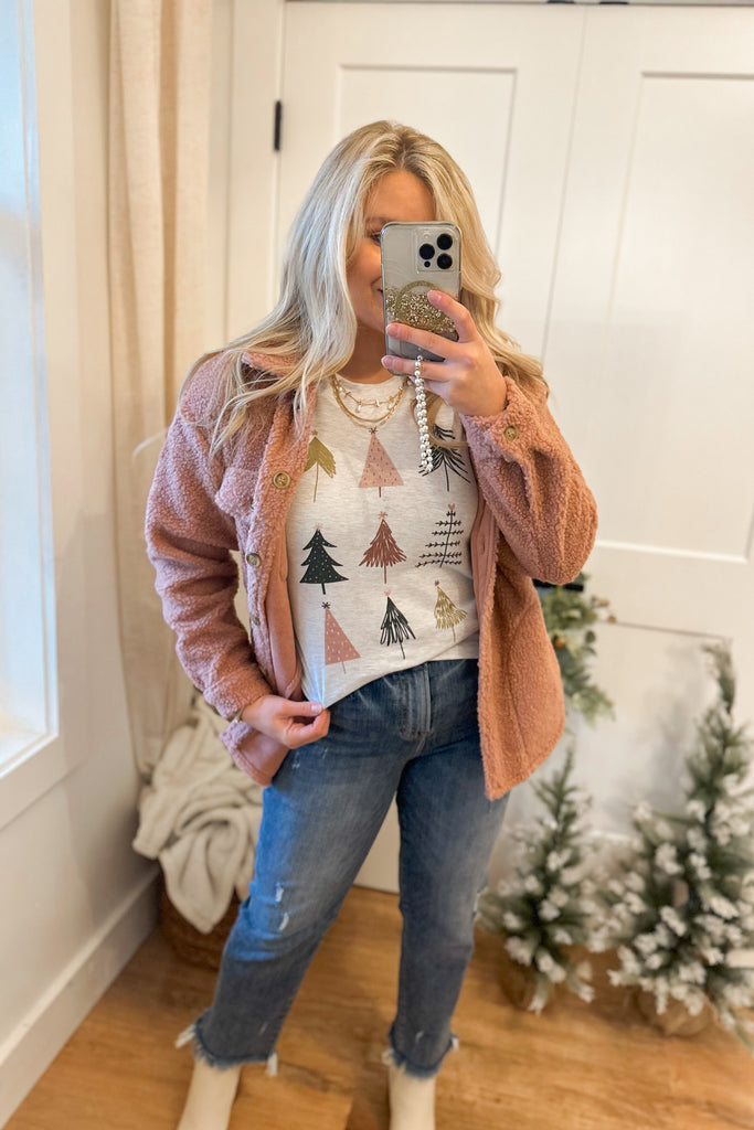 Colorful Christmas Trees Festive Graphic Tee - Be You Boutique
