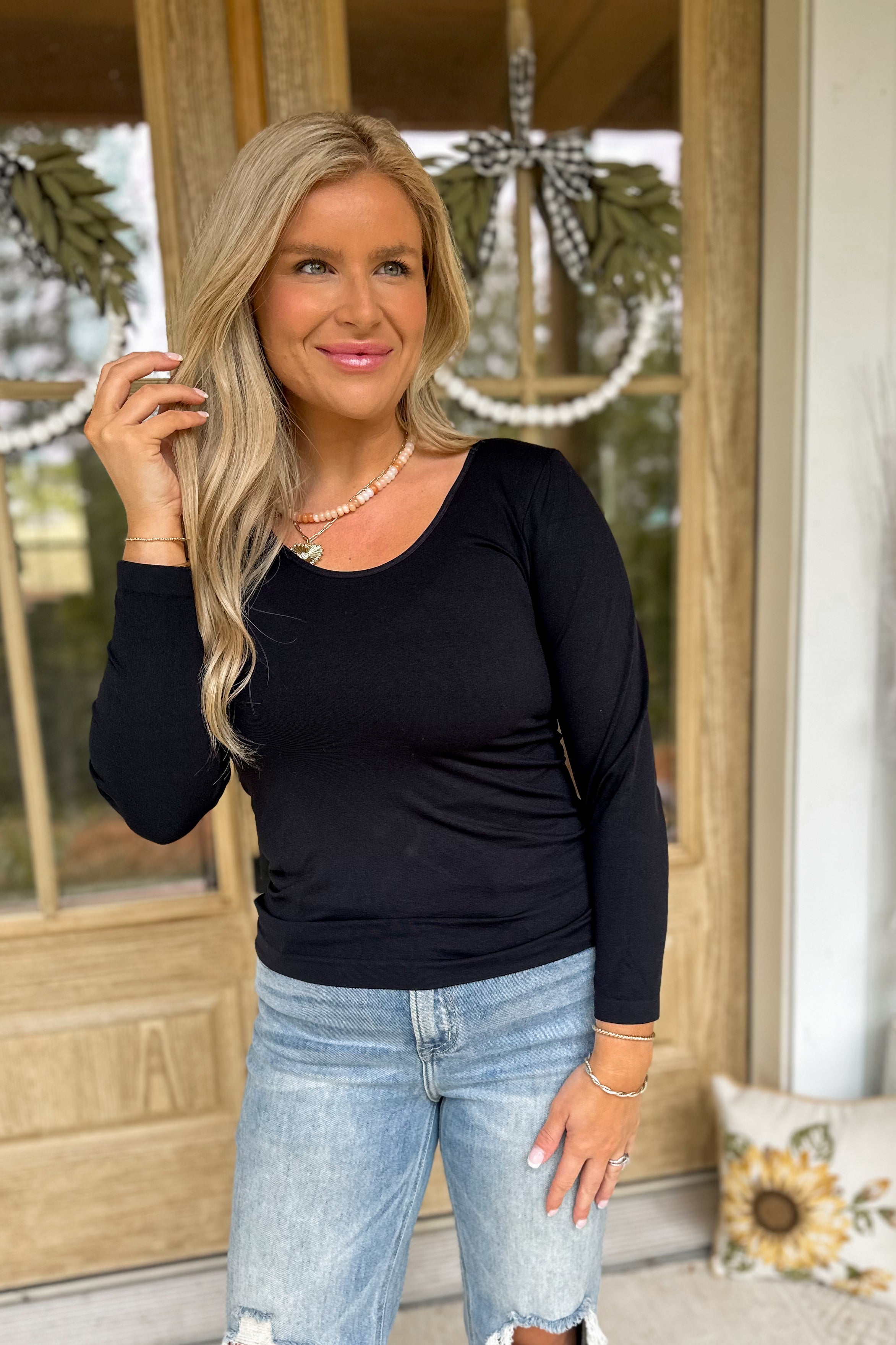 Katie Seamless Basic Reversible Long Sleeve Top [REG & PLUS] - Be You Boutique