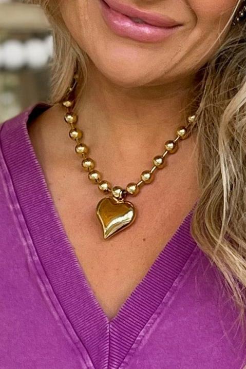 Chelsey Chunky Heart Necklace - Be You Boutique