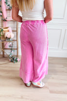 Caris Mineral Washed Upside Down Terry Knit Wide Leg Palazzo Pants - Be You Boutique