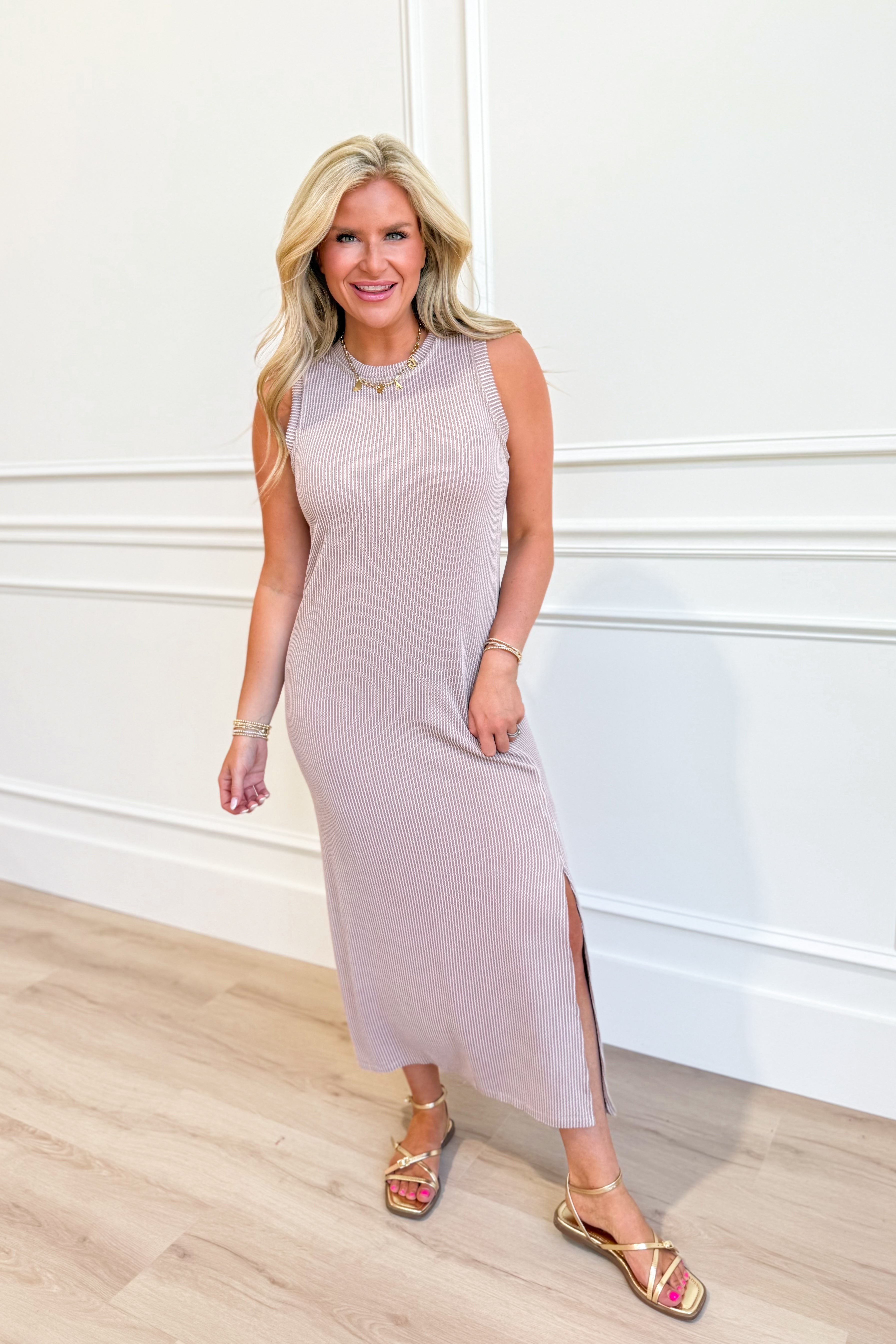 Blakely Ribbed Midi Dress - Be You Boutique