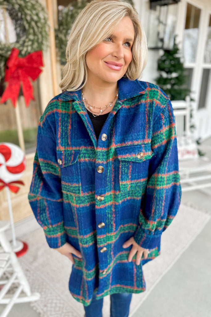 Russell Long Sleeve Plaid Coat - Be You Boutique
