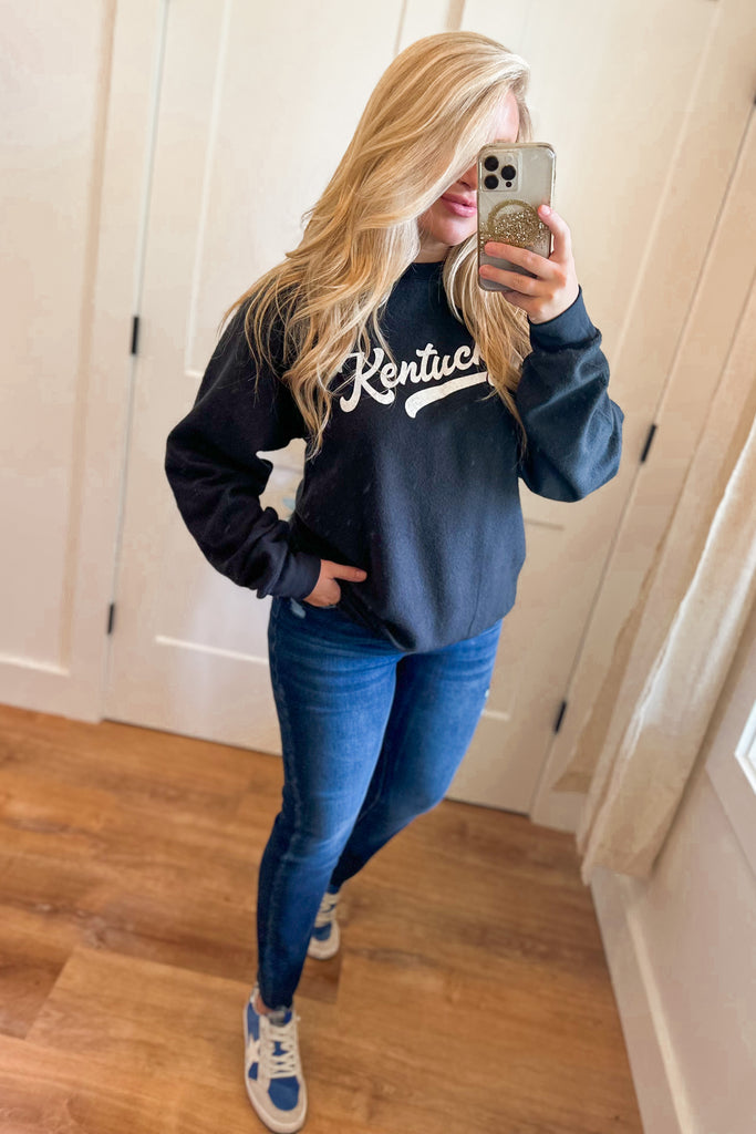Kentucky Inside Out Black Long Sleeve Sweatshirt Top - Be You Boutique