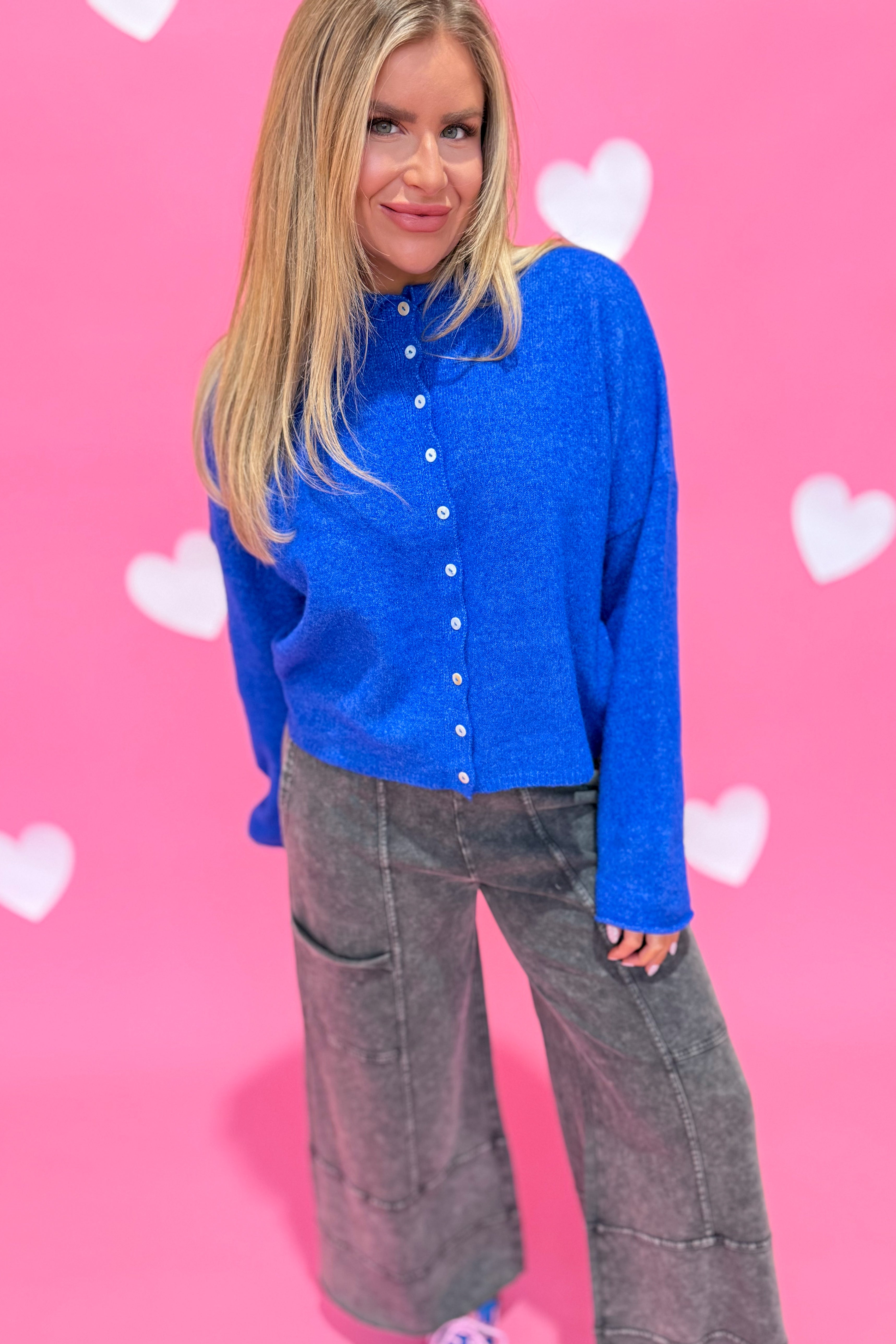 Luna Button Down Cardigan Top - Be You Boutique