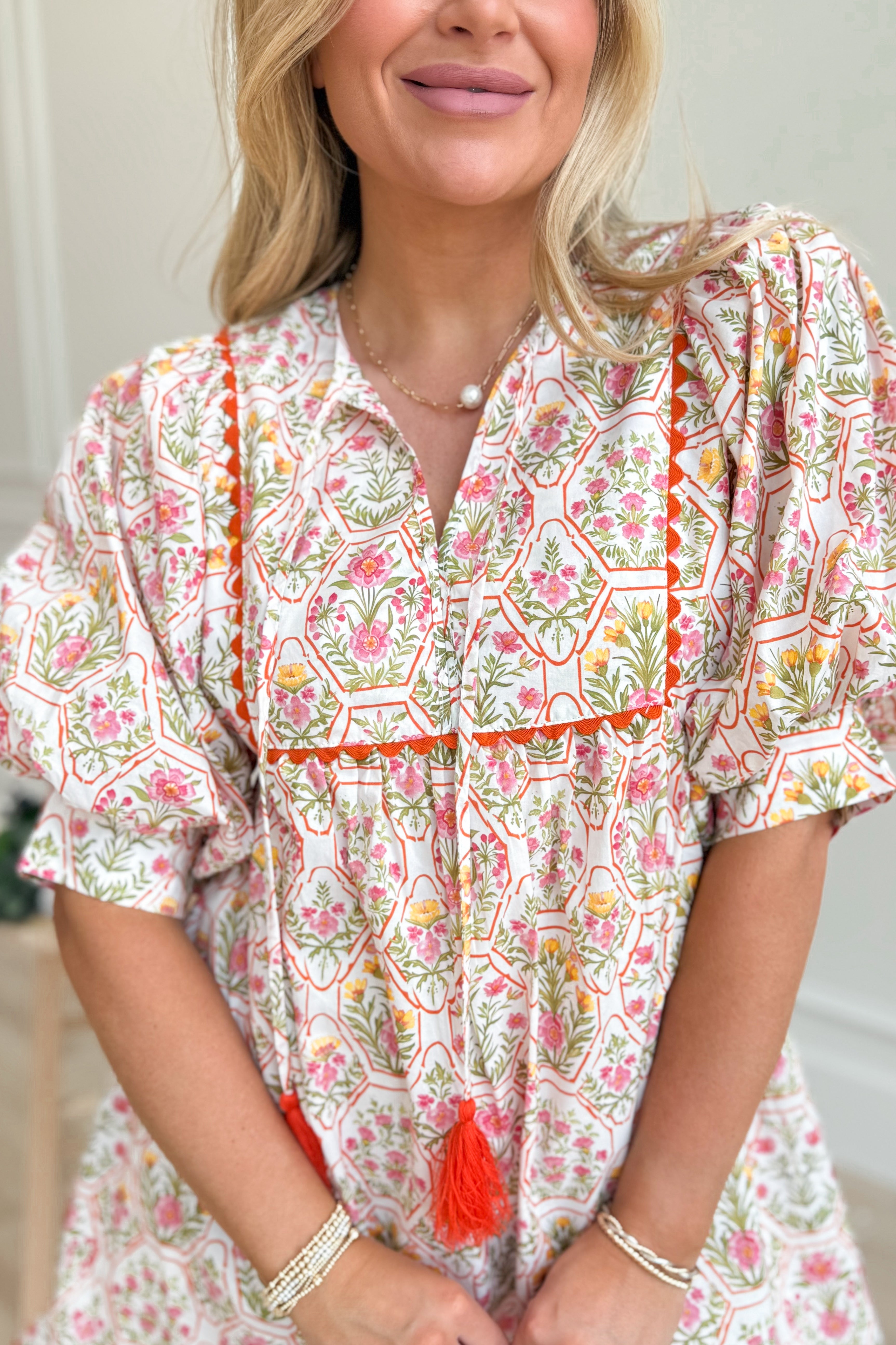 Connie Floral Honeycomb Dress - Be You Boutique