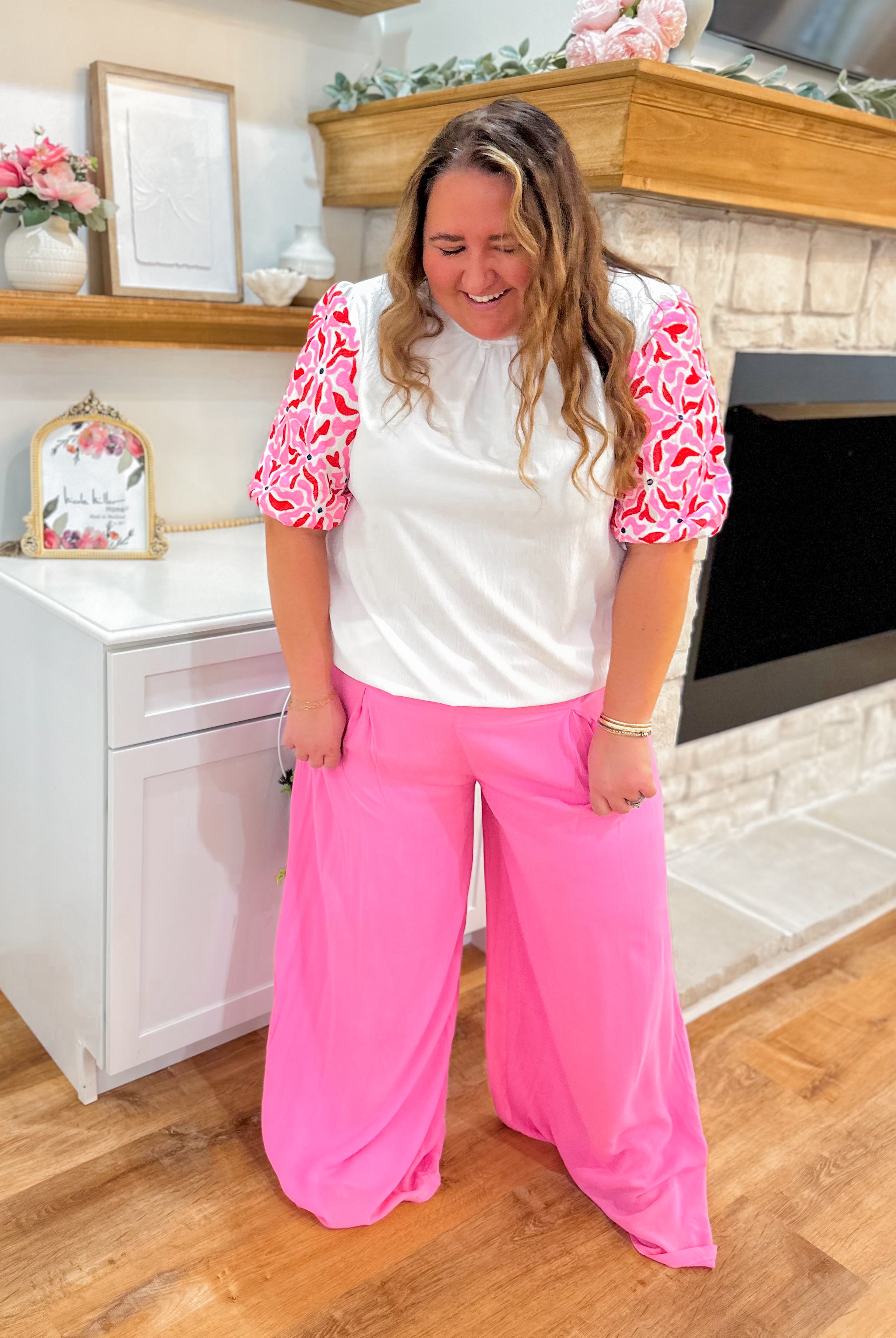 Pinky High Waist Pleated Front Pants - Be You Boutique