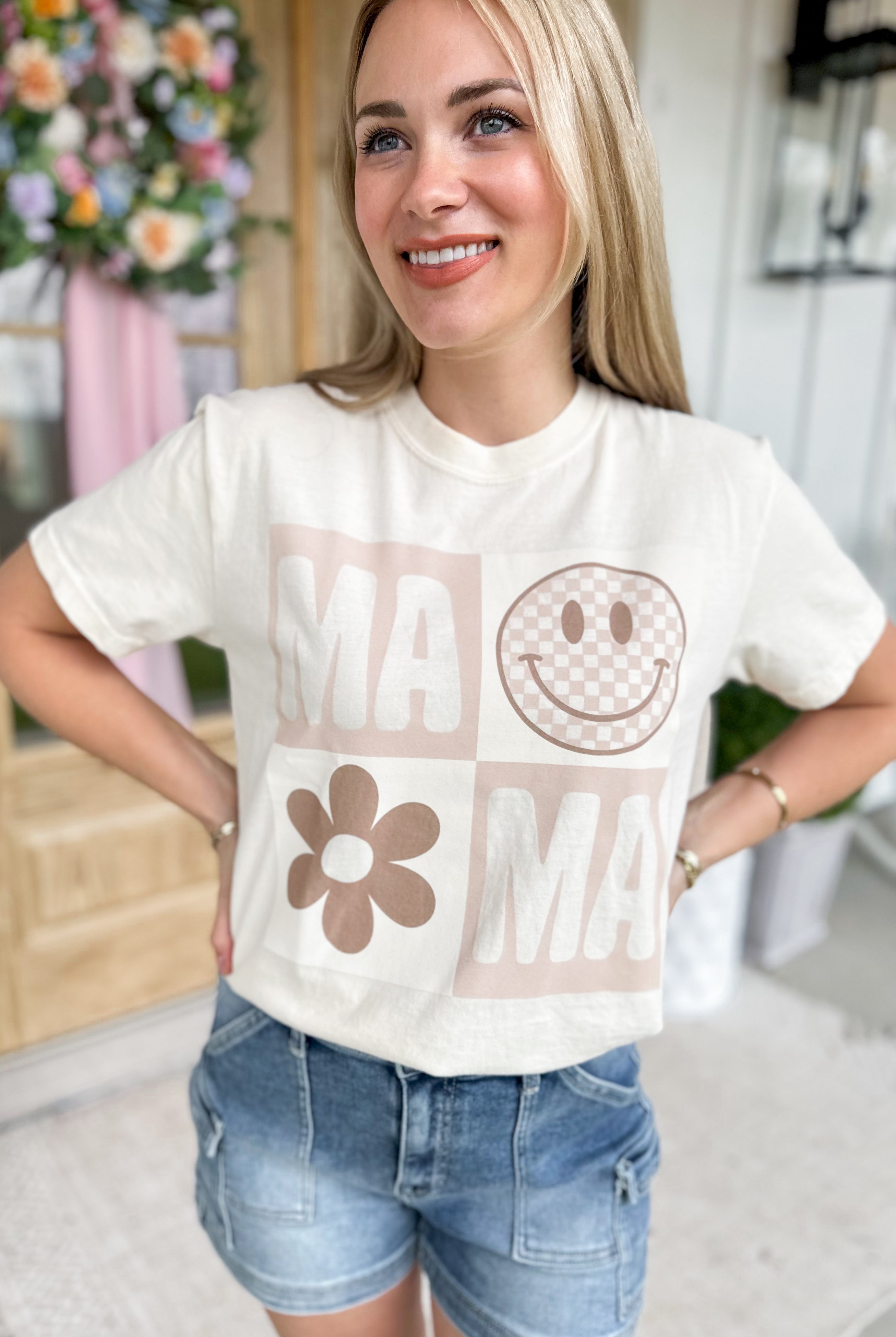 Happy Mama Short Sleeve Graphic Tee - Be You Boutique