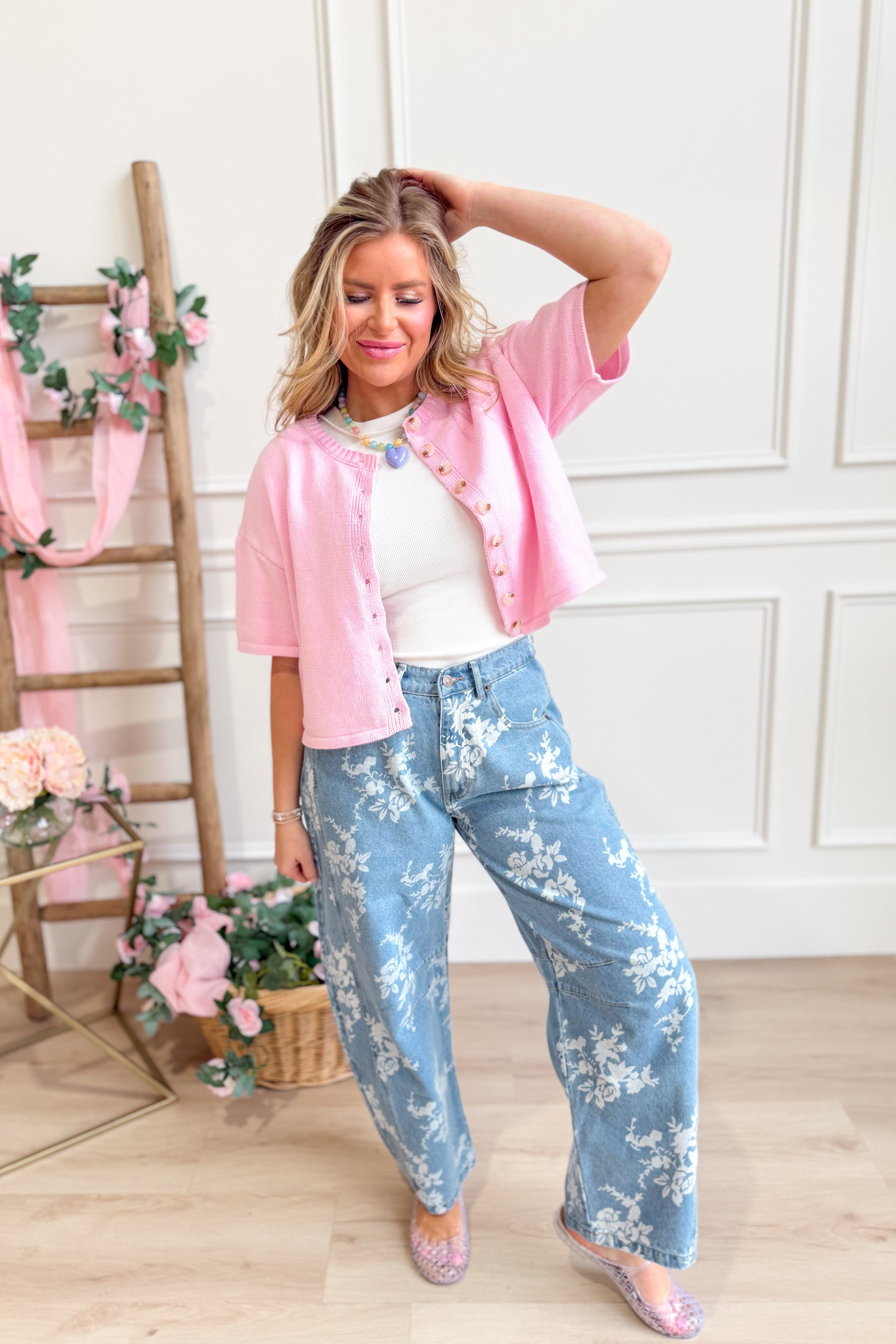 Lanie Sweater Button Down Top - Be You Boutique