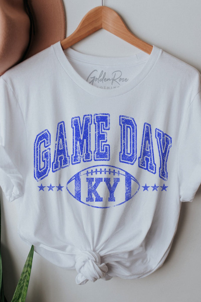 Game Day KY (Kentucky) Oversized Short Sleeve Distressed Graphic Tee - Be You Boutique