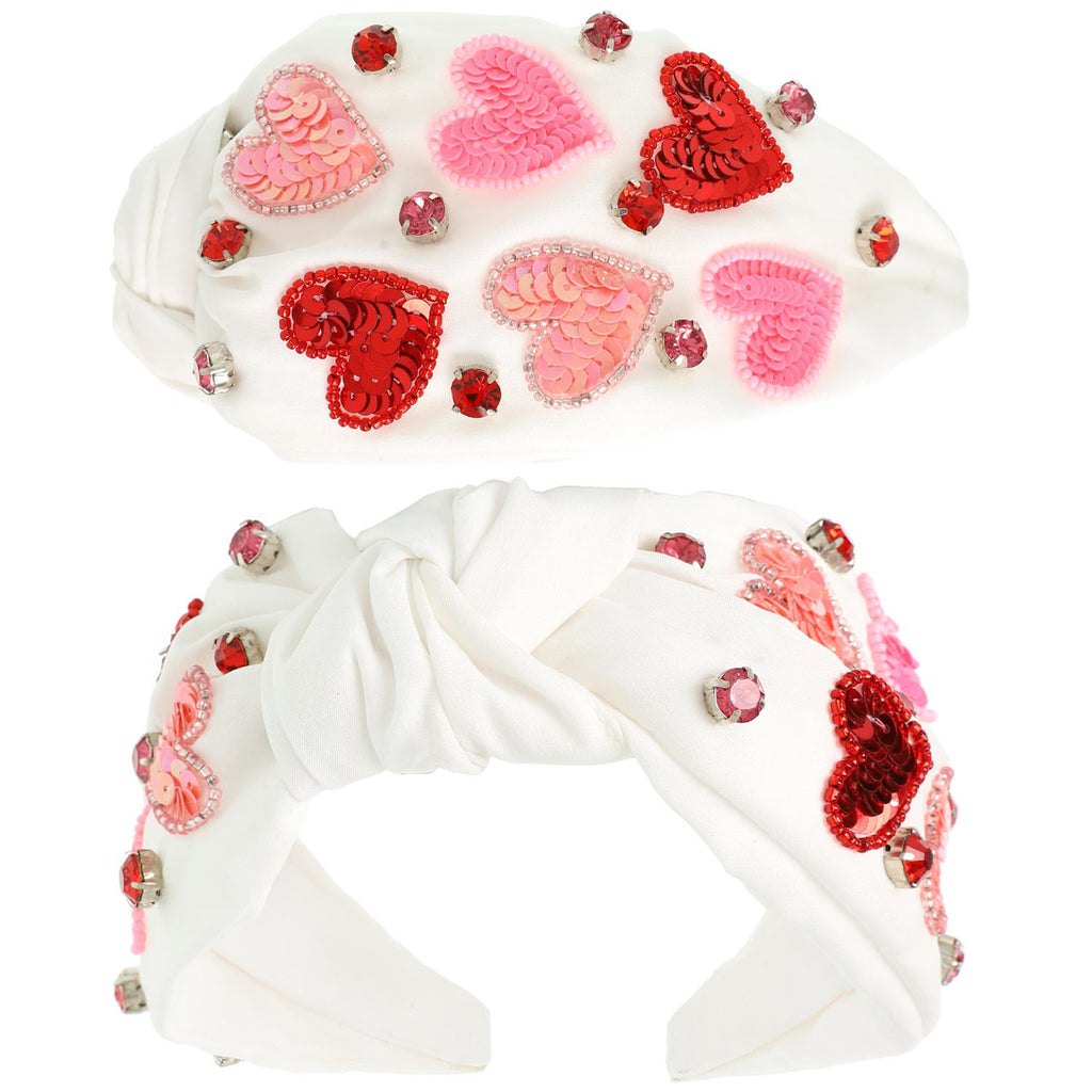 Valentines Knotted Embellished Headband - Be You Boutique