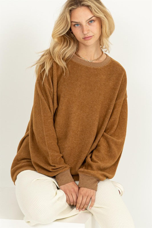 Delores Long Sleeve Oversized Top - Be You Boutique